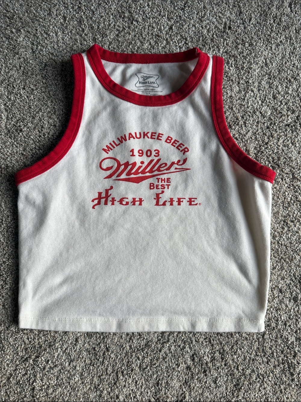 Miller High Life White & Red Tank Top